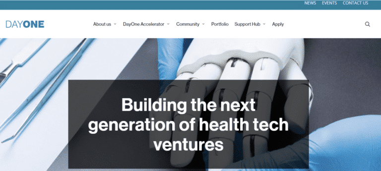 Screenshot of DayOne Accelerator website