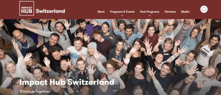 Screenshot of Impact Hub website.